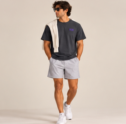 Lowkey Tee - Dark Heather by Run Club Regular, graphic T-shirt product image