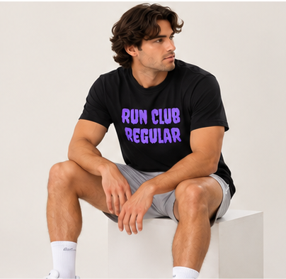 Regular Tee - Black by Run Club Regular in black, T-shirt product image