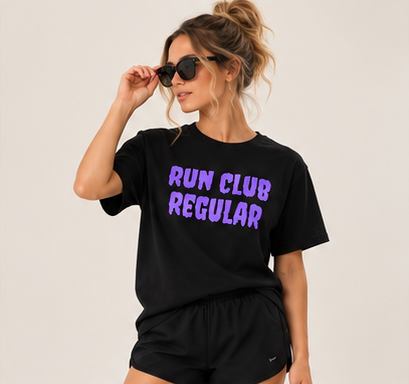 Regular Tee - Black by Run Club Regular in black, T-shirt product image