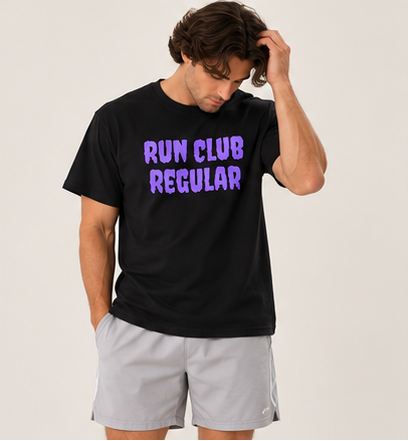 Regular Tee - Black by Run Club Regular in black, T-shirt product image
