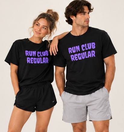 Regular Tee - Black by Run Club Regular in black, T-shirt product image