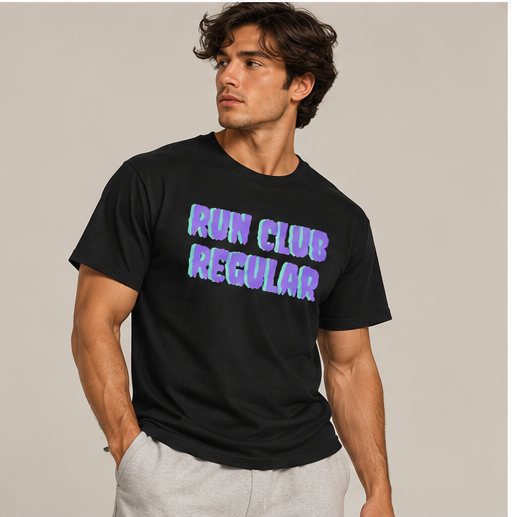 Shadow T-Shirt by Run Club Regular in black, graphic T-shirt product image