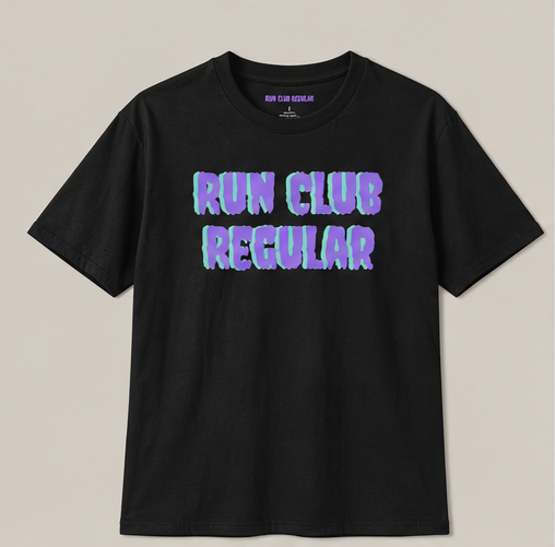 Shadow T-Shirt by Run Club Regular in black, graphic T-shirt product image
