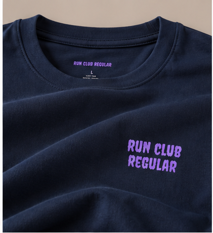 The Regular 2.0 Tee - Navy by Run Club Regular, graphic T-shirt product image