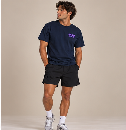 The Regular 2.0 Tee - Navy by Run Club Regular, graphic T-shirt product image