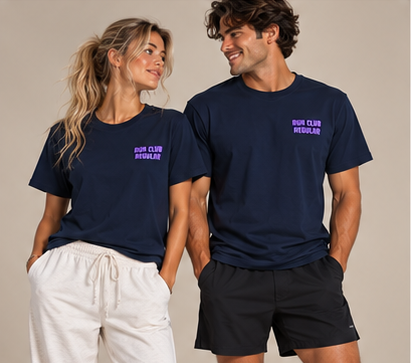 The Regular 2.0 Tee - Navy by Run Club Regular, graphic T-shirt product image