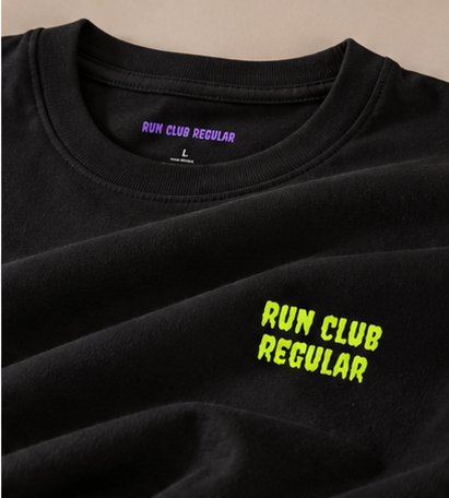The Regular 2.0 Tee - Black by Run Club Regular, graphic T-shirt product image