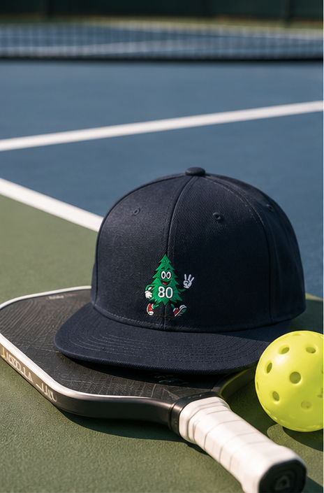 80 Tree Embroidered Snapback Hat — Dark Navy