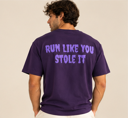 Stole It Tee- Purple by Run Club Regular, graphic T-shirt product image