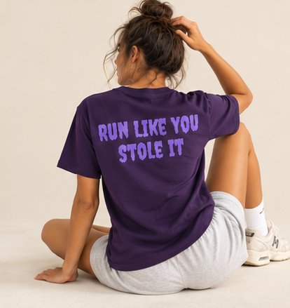 Stole It Tee- Purple by Run Club Regular, graphic T-shirt product image